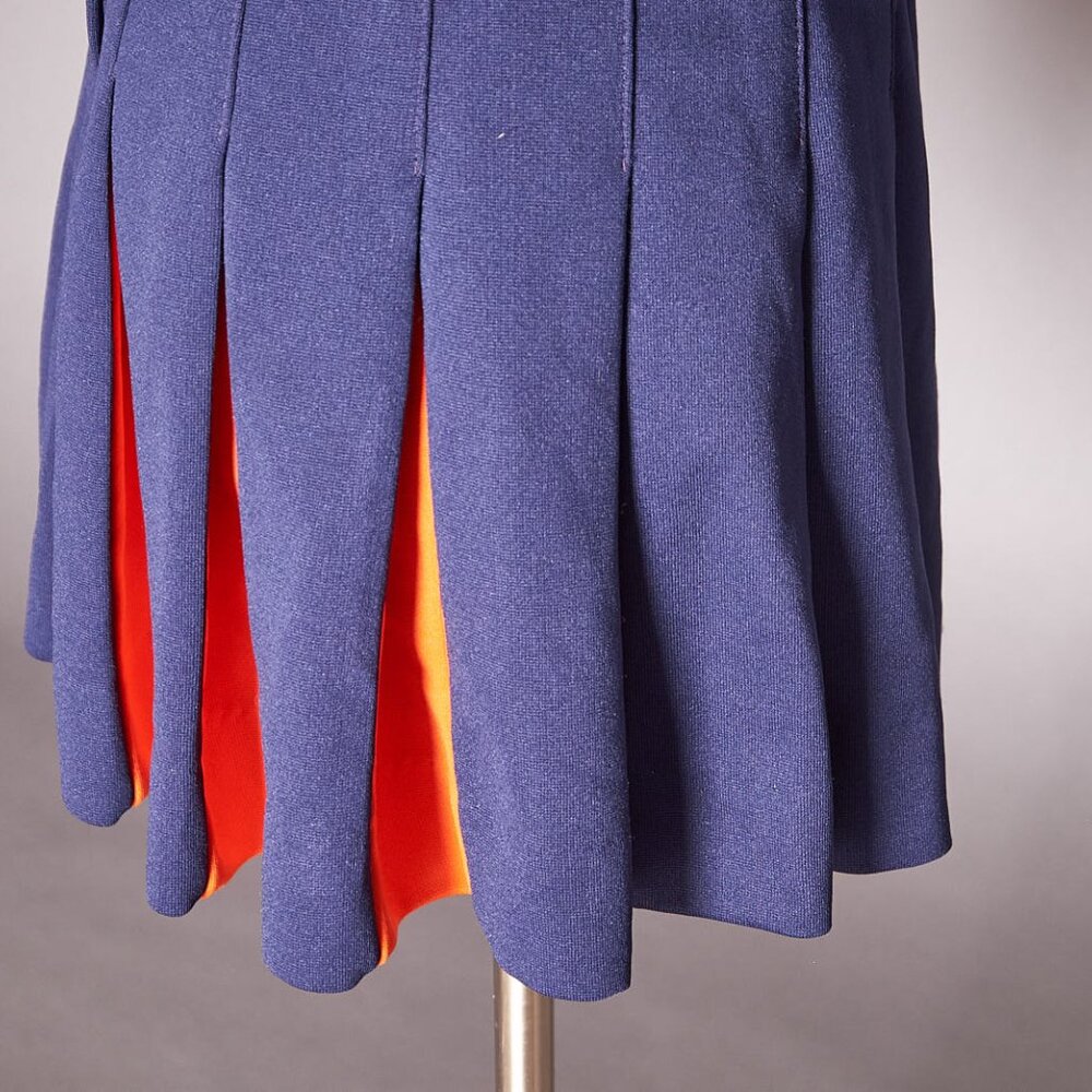 1970s Blue and Orange Cheerleader Mini Skater Skirt - Picture 8 of 8